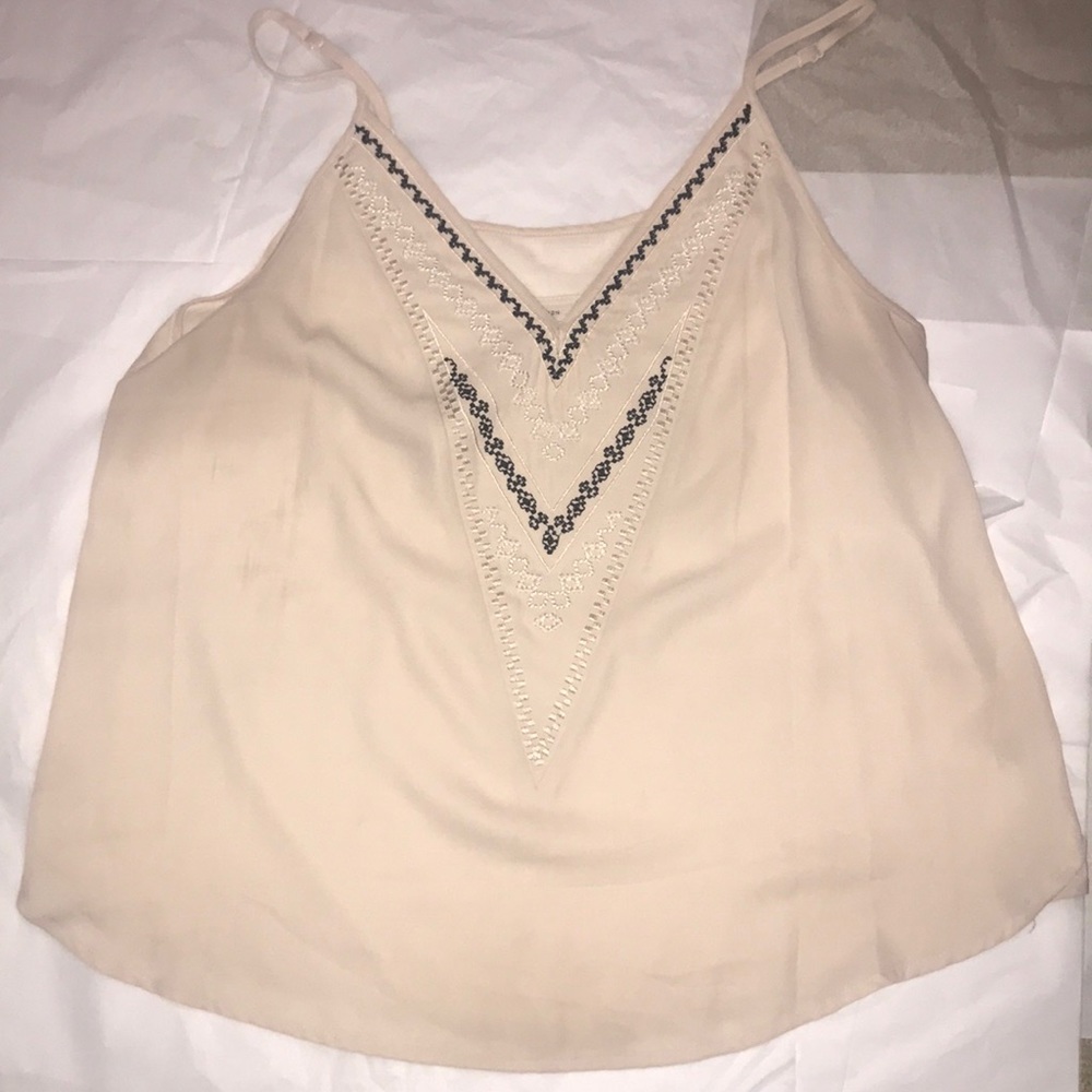 Cream embellished tank
